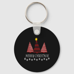 Porte-clés Joyeux Noël Plaid Arbre Flocon de neige Xmas Fête