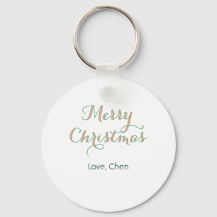 Porte-clés joyeux noël rouge vert nom amour stylé moderne