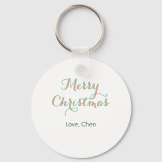 Porte-clés joyeux noël rouge vert nom amour stylé moderne