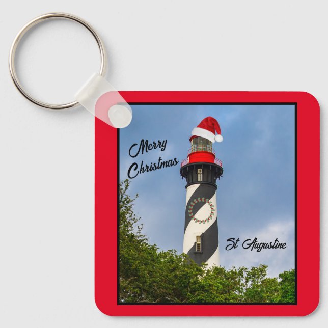 Porte-clés Joyeux Noël St Augustine Florida Lighthouse (Recto)
