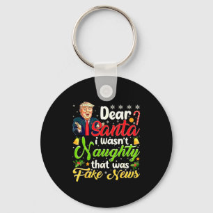 Porte-clés Joyeux Noël Trump Cher Père Noël Fake News Drôle X