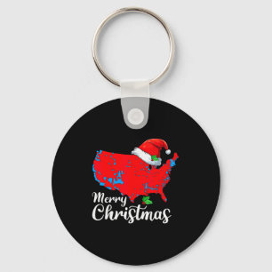 Porte-clés Joyeux Noël Trump Patriotique Carte États-Unis 202