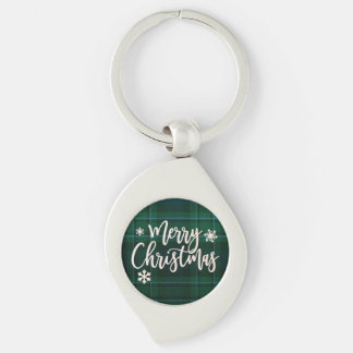 Porte-clés Joyeux Noël vert Plaid