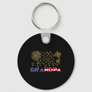 Porte-clés Joyeux Nouvel An 2025 Grandpa American Flag Family