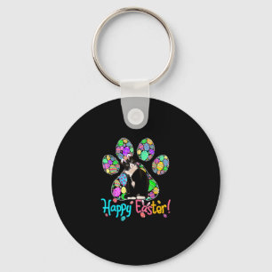 Porte-clés Joyeux Oeufs de Pâques colorés Paw Tuxedo Chat Hap
