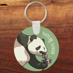 Porte-clés Joyeux Panda odé Blossom Nature Lover Cartoon