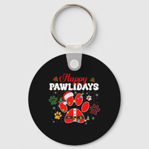 Porte-clés Joyeux Pawlidays Lumières de Noël Chien Paw Animal