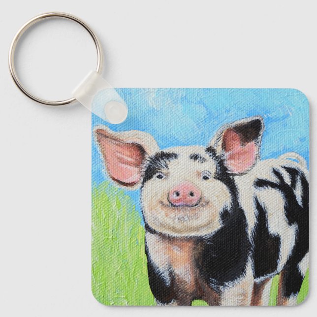 Porte-clés Joyeux petit Porte - clé de peinture de porc (Recto)