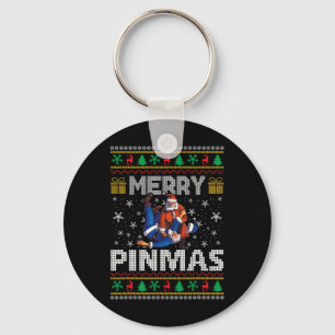 Porte-clés Joyeux Pinmas Funny Sweat de Noël Père Noël Wrestl
