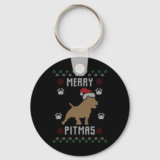Porte-clés Joyeux Pitmas Drôle Laide Sweat Pit Bull (Recto)