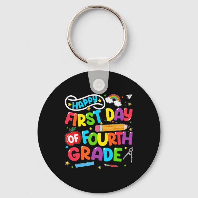 Porte-clés Joyeux premier jour de 4e année aux enseignants de (Recto)