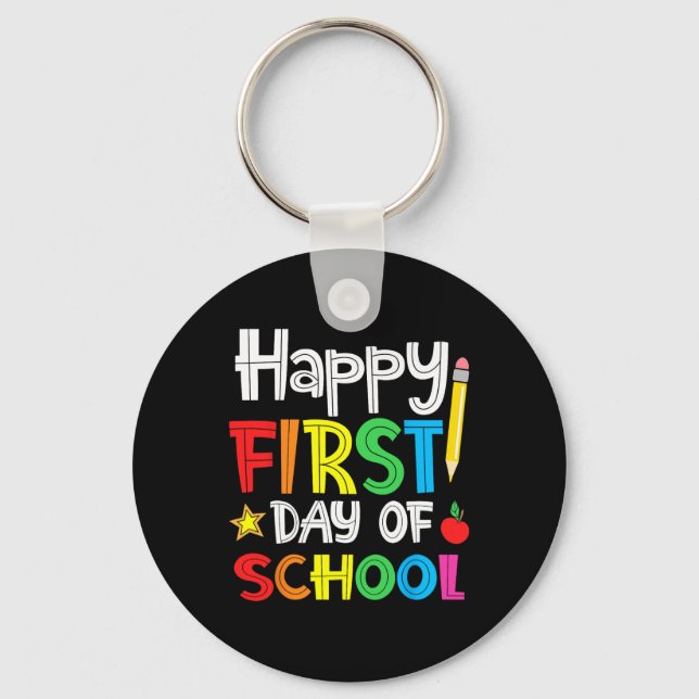 Porte-clés Joyeux premier jour d'école Bienvenue à l'école (Recto)