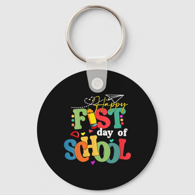 Porte-clés Joyeux premier jour d'école retour à l'école ensei (Recto)