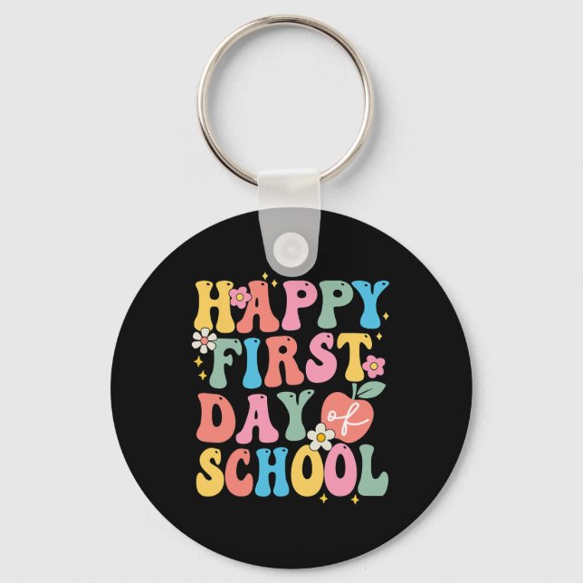 Porte-clés Joyeux Premier Jour D'Enseignants À L'École Enfant (Recto)