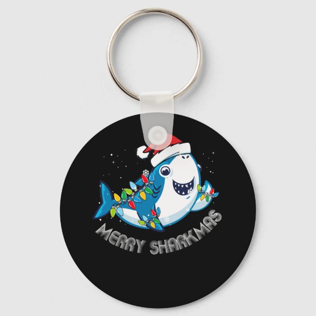 Porte-clés Joyeux Sharkmas Père Noël Cadeau de Noël Sharkmas (Recto)