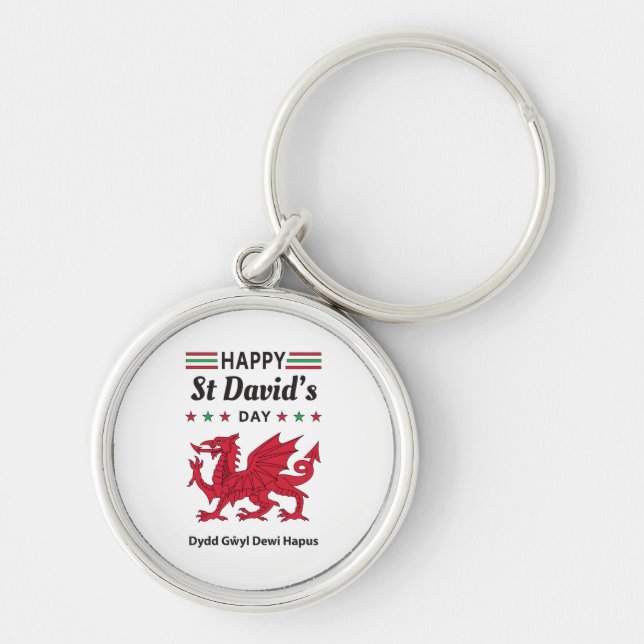 Porte-clés Joyeux St David's Day Dydd Gala Gallois Dewi Hapus (Devant)