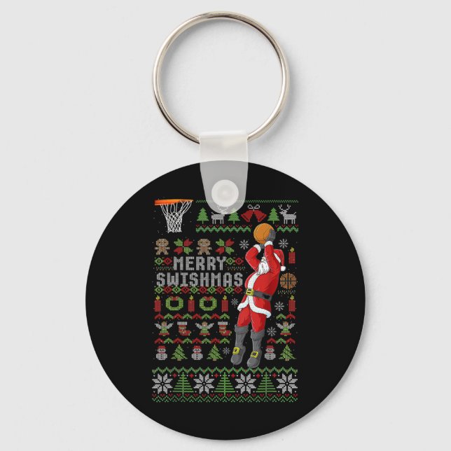 Porte-clés Joyeux Swishmas vilain pull de Noël squelette Xmas (Recto)