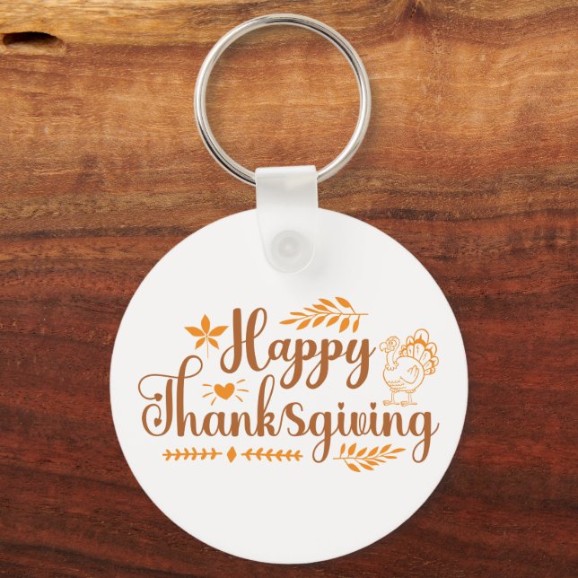 Porte-clés Joyeux Thanksgiving (Verso)