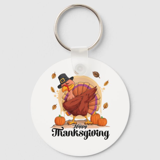 Porte-clés Joyeux Thanksgiving  (Recto)