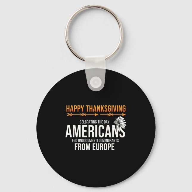 Porte-clés Joyeux Thanksgiving, Vérité sur les Amérindiens d' (Recto)