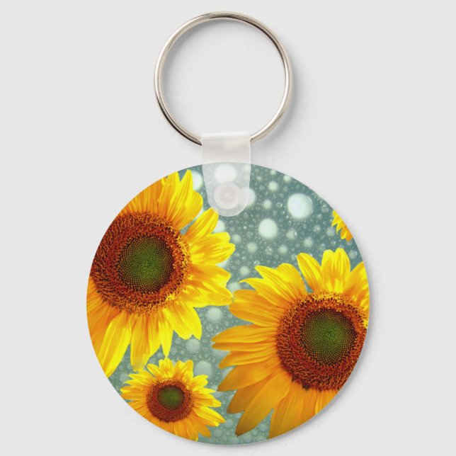 Porte-clés Joyeux tournesols mousseux (Recto)