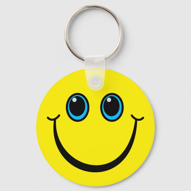 Porte-clés Joyeux visage Emoji Jaune (Recto)
