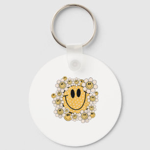 Porte-clés Joyeux Visage Fleur Faisy Preppy Sourire esthétiqu
