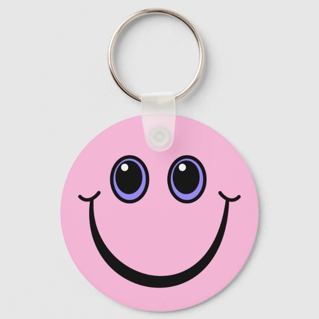 Porte-clés Joyeux visage rose (Recto)