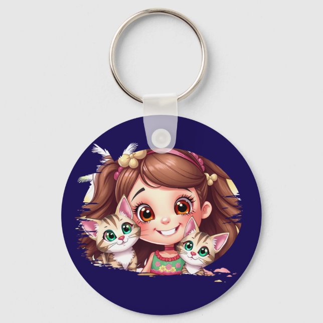 Porte-clés Joyful Moments with My Kitties (Recto)