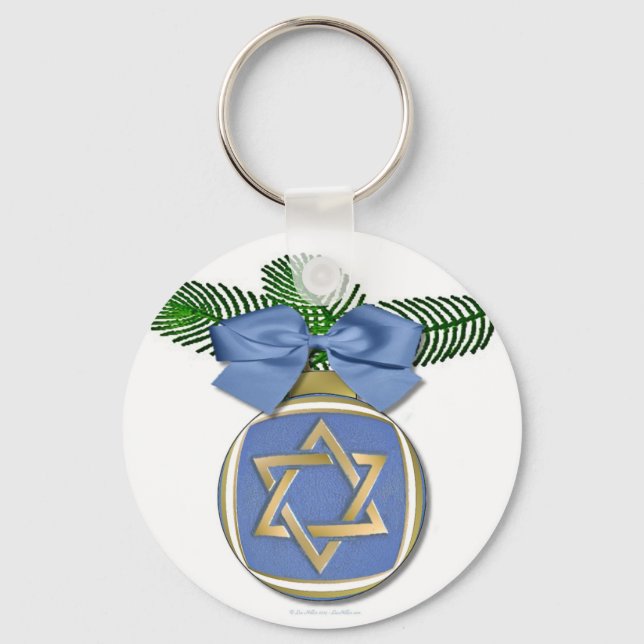 Porte-clés Judaïque Hanoukka Star Of David Ornament Print (Recto)