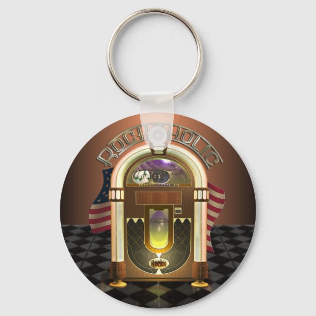 Porte-clés Jukebox Rockaholic Keychain (Recto)