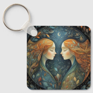 Porte-clés Jumeaux Gémeaux Astrologie Mystique Anniversaire
