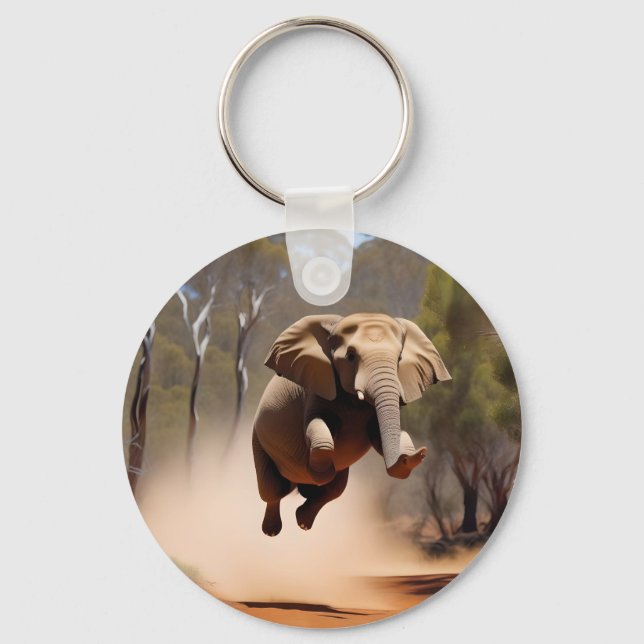 Porte-clés "Jumping Joy : Le saut des éléphants Animés" (Recto)