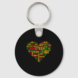 Porte-clés Juneteenth 1865 cœur histoire noire liberté