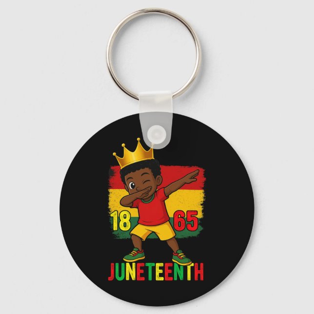 Porte-clés Juneteenth 1865 Garçons Dabbing Enfant Liberté Fie (Recto)