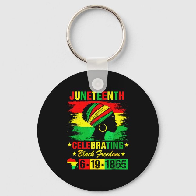 Porte-clés Juneteenth 19 juin 1865 afro-américain  (Recto)