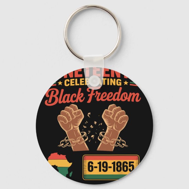 Porte-clés Juneteenth 2025 Célébration de la liberté noire 19 (Recto)