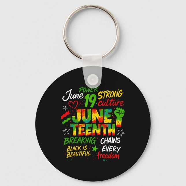 Porte-clés Juneteenth afro-américain Juneteenth 1865 Liberté (Recto)