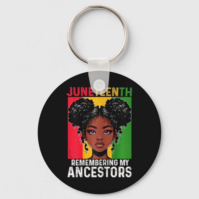 Porte-clés Juneteenth Black Pride Femme Se Souvenant De Mes A (Recto)