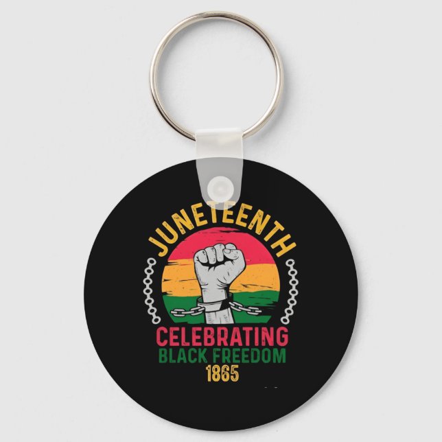 Porte-clés Juneteenth célébrant la liberté noire 1865 (Recto)