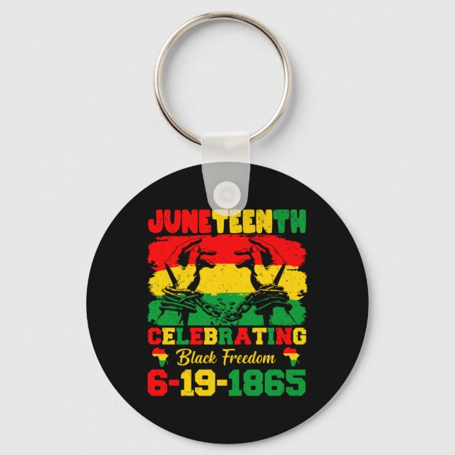 Porte-clés Juneteenth célébrant la liberté noire 6 19 1865 (Recto)