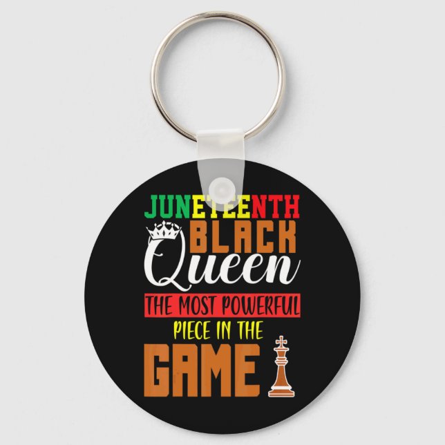 Porte-clés Juneteenth reine noire échecs africains les plus p (Recto)
