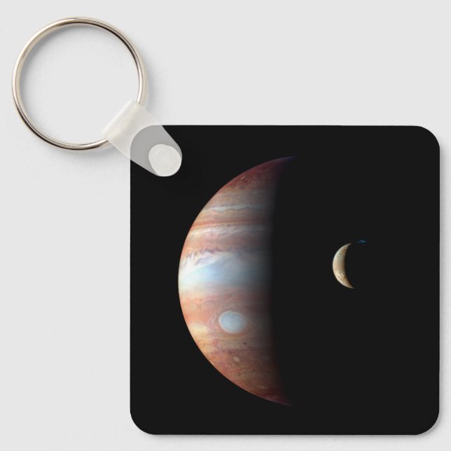 Porte-clés Jupiter Géante gazeuse et Io Lune galiléenne (Recto)