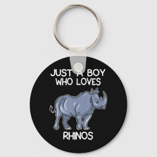 Porte-clés Just A Boy Who Loves Rhinos Lover Gift Rhinoceros