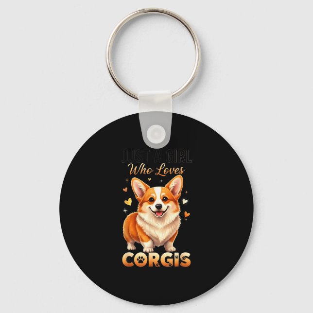 Porte-clés Just A Girl Who Loves Corgis  (Recto)
