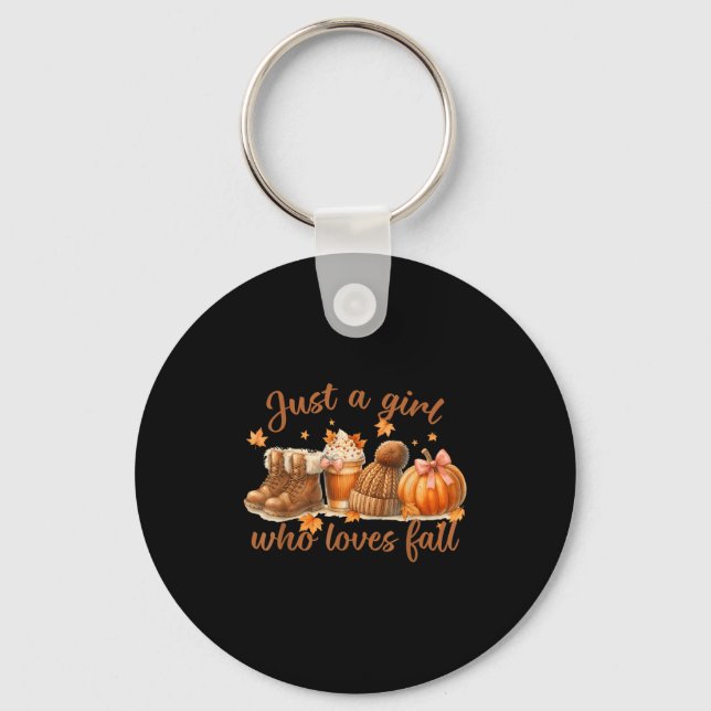 Porte-clés Just A Girl Who Loves Fall Pumpkin Cozy Autumn Wom (Recto)