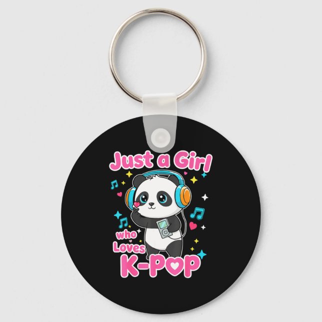 Porte-clés Just A Girl Who Loves K-p Cute Panda  (Recto)