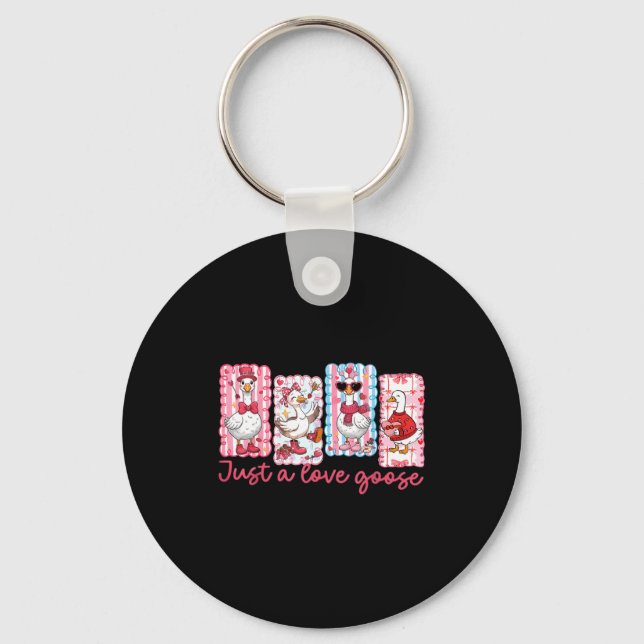 Porte-clés Just A Love Goose Cute Valentine Geese Coquette Wo (Recto)