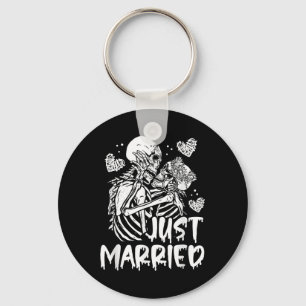 Porte-clés Just Married Halloween Skeleton Bride And Groom We