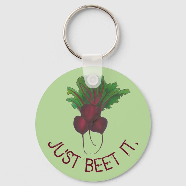 Porte-clés Juste Beet It Red Beets Veggie Bundener Vegan (Recto)